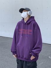 冬装新品加绒加厚连帽卫衣XZ203-W656加绒-P58，男装卫衣，星座203