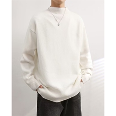 半高领毛衣男宽松内搭中领针织衫打底衫羊毛线衣潮流秋冬2310P50，男装T恤，星座410-2