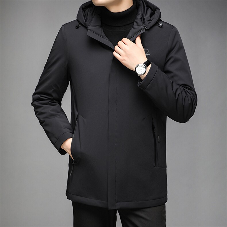 AN9832钱塘2020-3秋冬新款中老年男士羽绒服连帽休闲保暖外套P275，男装羽绒服，钱塘207-3
