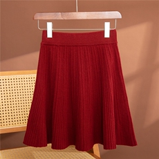 2025年秋季时尚百搭通勤简约休闲百褶裙，女装半身裙，赛冬羊绒
