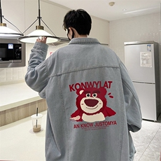 牛仔夹克男大码牛仔外套男茄克NJ77285-P60加绒款-P75，男装夹克，电商A040