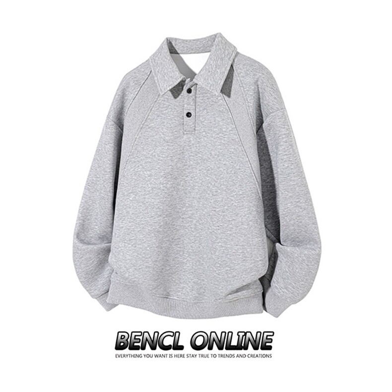 翻领情侣卫衣秋季长袖上衣套头宽松港风休闲学院风W1888，男装卫衣，星座601-1