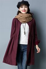 2025年冬季中长款纯色A版休闲时尚舒适气质修身减龄加绒衬衣风衣，女装衬衫，风姿绰