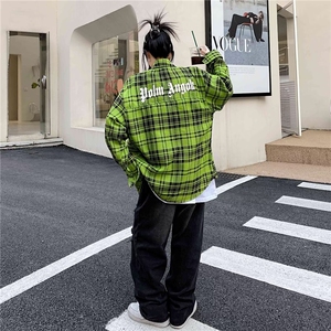 潮高街欧美潮牌嘻哈情侣宽松衬衣外套格子衬衫CY653-P47图片