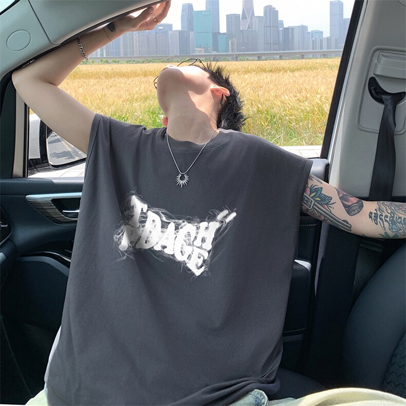 量大优得物抖音高品质重磅230克美式印花无袖t恤背心WB256特P18，男装背心/马甲，电商A486