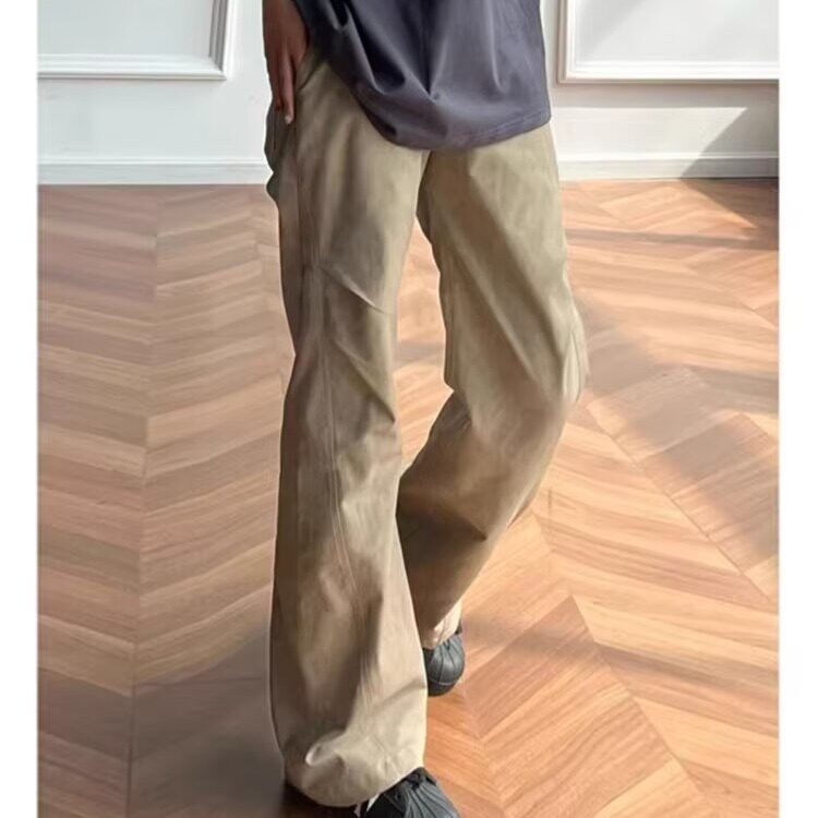 暗纹扎染裤子男款春秋季美式复古工装裤cleanfit微喇休闲裤,男装工装外套,星座506A