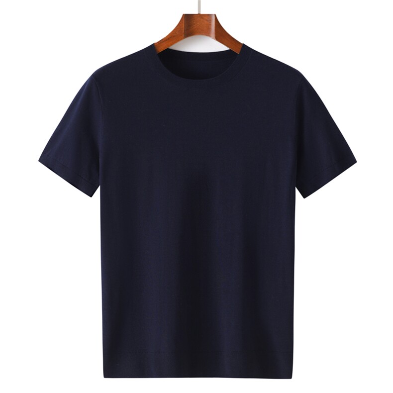 2025春夏新款羊毛衫短袖男圆领透气半袖，男装羊毛衫，昭美纯山羊绒