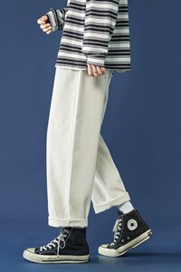 现货7色2025春秋款纯色牛仔裤中性直筒牛仔九分裤A125-8802-P35,男装牛仔裤,电商A125