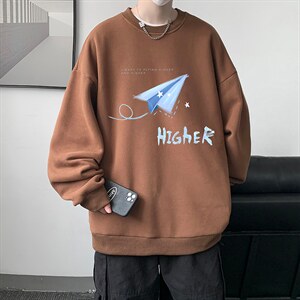 圆领卫衣男大码加厚长袖t恤男2024秋冬  S6270-P28 加绒款-P33图片