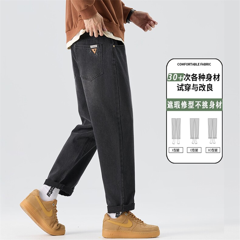 美式复古水洗牛仔裤男款春季新款宽松直筒锥形阔腿高街K6623-P52,男装牛仔裤,星座610（原A335）