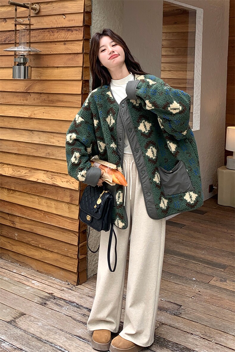 现货两面穿羊羔毛外套2C007-176-P205-K308,女装棉衣/棉服,2C007