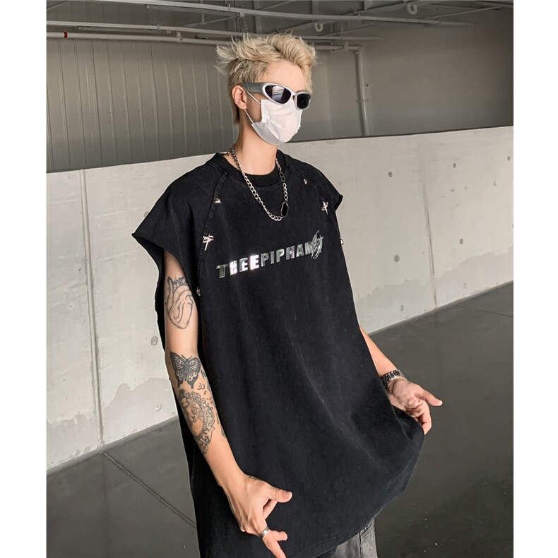 洗水做旧无袖T恤美式夏季坎肩男装背心/马甲XZ514-2-202435-P58,男装背心/马甲,星座514-2(原B239)