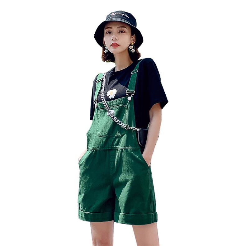 百搭减龄口袋韩版背带裤子2021年夏季常规,女装连体裤,钱塘布衣