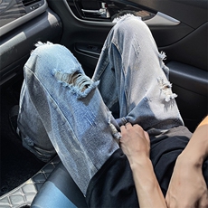 美式高街ins小众破洞牛仔裤货号K755P6078，男装牛仔裤，电商A063
