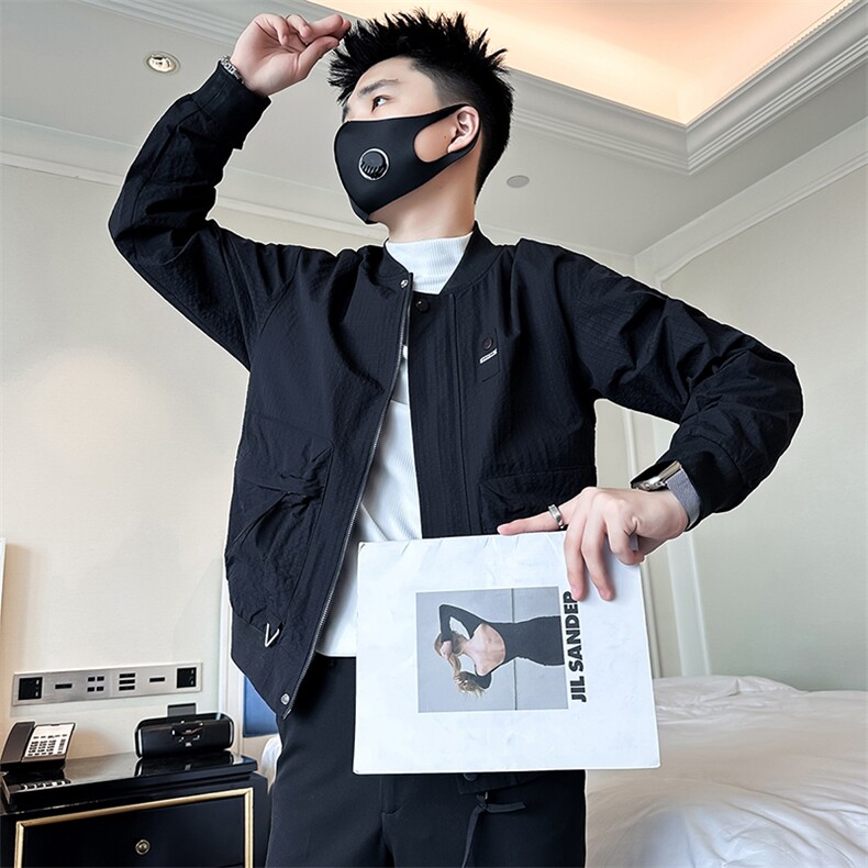 棒球领夹克男修身潮痞帅高级感社会小伙店主风301C-JK12-P98控138,男装夹克,星座301C（原B323）