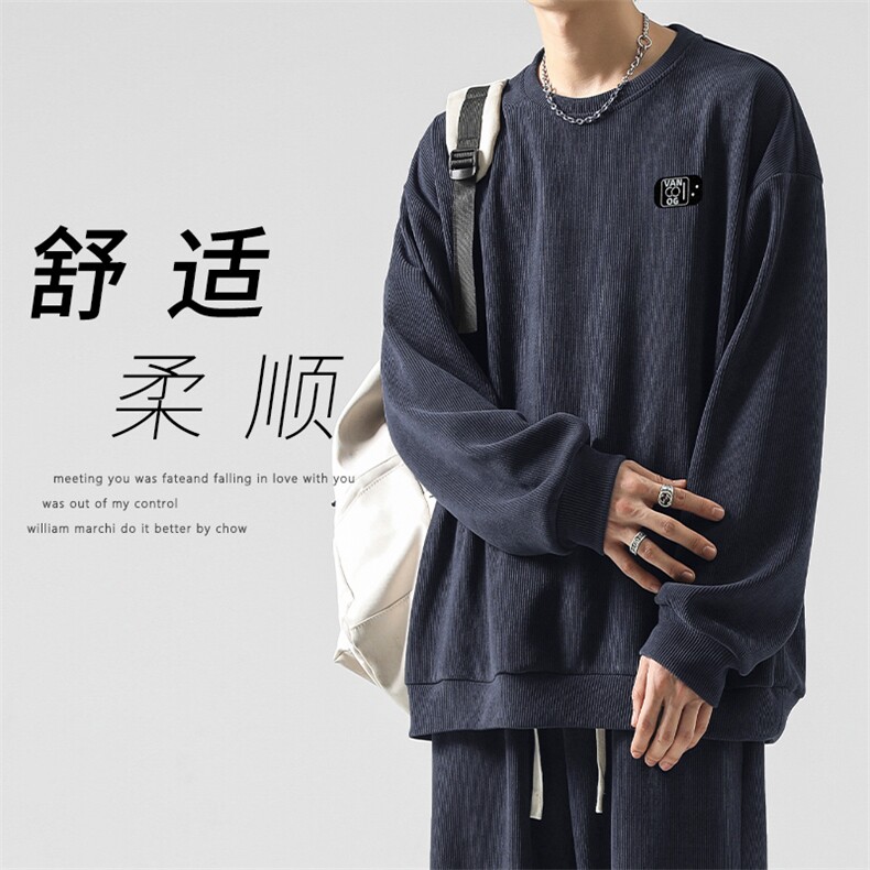 秋冬时尚加绒加厚条绒卫衣TW870常规特批53加绒特批63,男装休闲套装,星座718