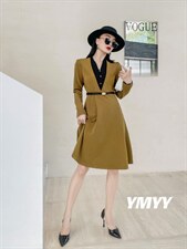 现货秋装新款连衣裙配皮带,女装连衣裙,依美依缘