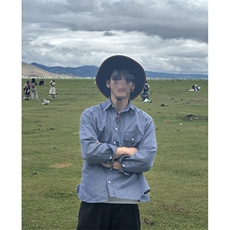 日系廓形宽松细条纹长袖衬衫男女薄外套复古休闲宽松衬衣C297，男装衬衫，星座1116A（原606A-3）