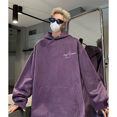 抖音得物供货提供视频秋冬重磅美式麂皮绒连帽卫衣JLM32，男装卫衣，电商A486