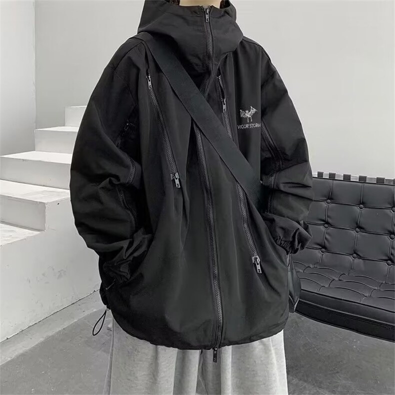机能冲锋衣棉服男款秋冬季工装棉衣外套美式潮牌连帽棉袄,男装夹克,星座1210-1