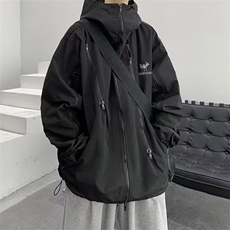机能冲锋衣棉服男款秋冬季工装棉衣外套美式潮牌连帽棉袄，男装夹克，星座1210-1