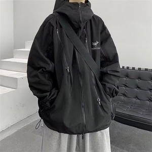 机能冲锋衣棉服男款秋冬季工装棉衣外套美式潮牌连帽棉袄图片