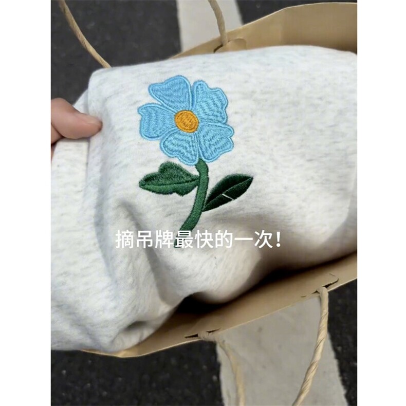 B221 美式ins高街刺绣小花休闲短裤五分裤 LK25544-特P25控58.8图片