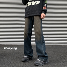 2024秋季新款外景大码美式水洗微喇牛仔裤M-5XGK23564-P50，男装牛仔裤，电商A022