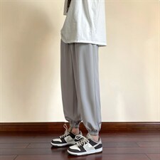 红木地板潮流百搭2022冰丝顺滑运动风九分超薄长裤2027-特批20，男装休闲裤，星座718-1