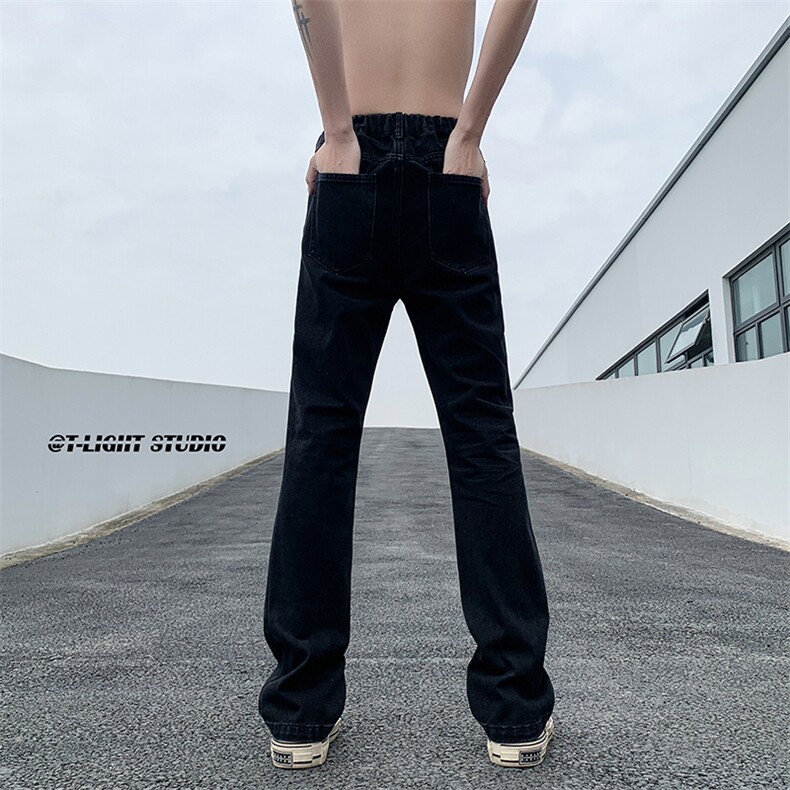 B221美式ins高街暗黑小众修身小脚破洞牛仔裤LK23012-P60控78,男装牛仔裤,电商B221