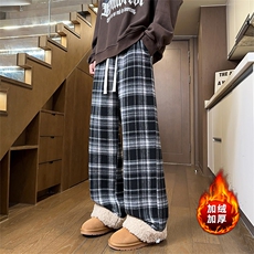 冬季加绒加厚棉裤美拉德裤子复古垂感阔腿裤男5D2127-TP5598，男装棉裤，电商A102
