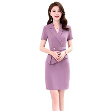 职业装连衣裙夏季2025新款工作服气质修身小个子轻奢包臀一步裙子，女装连衣裙，贝蕾酷儿