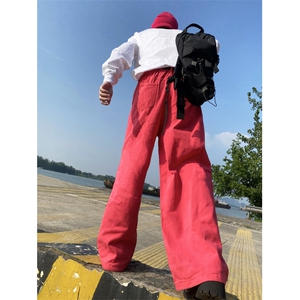 多巴胺粉色牛仔裤男潮裤子男KZA412-P55图片