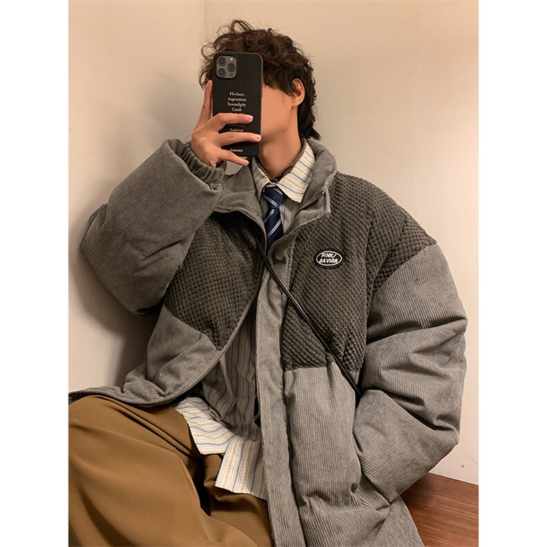灯芯绒棉袄厚外套港风日系棉衣纯色棉服大码1016-1W62P118K158,男装棉衣,星座1016-1（原电商B408-1）