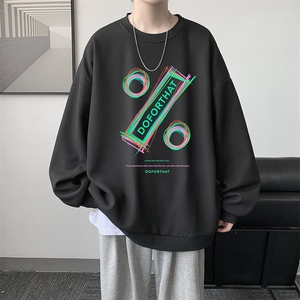 华夫格卫衣圆领卫衣男大码长袖t恤男外套 HW76171-P30加绒款-P40图片