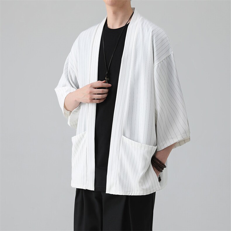 风夏季披风男女情侣宽松日系冰丝防晒服条纹风衣xz815-808p35,男装防晒衣,星座815（原A203）