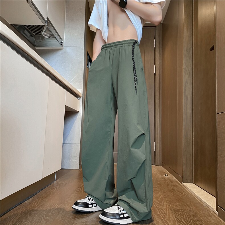 抖音品质夏季新款潮流速干褶皱宽松休闲裤B315-K25474-特p40控78,男装休闲裤,电商B315