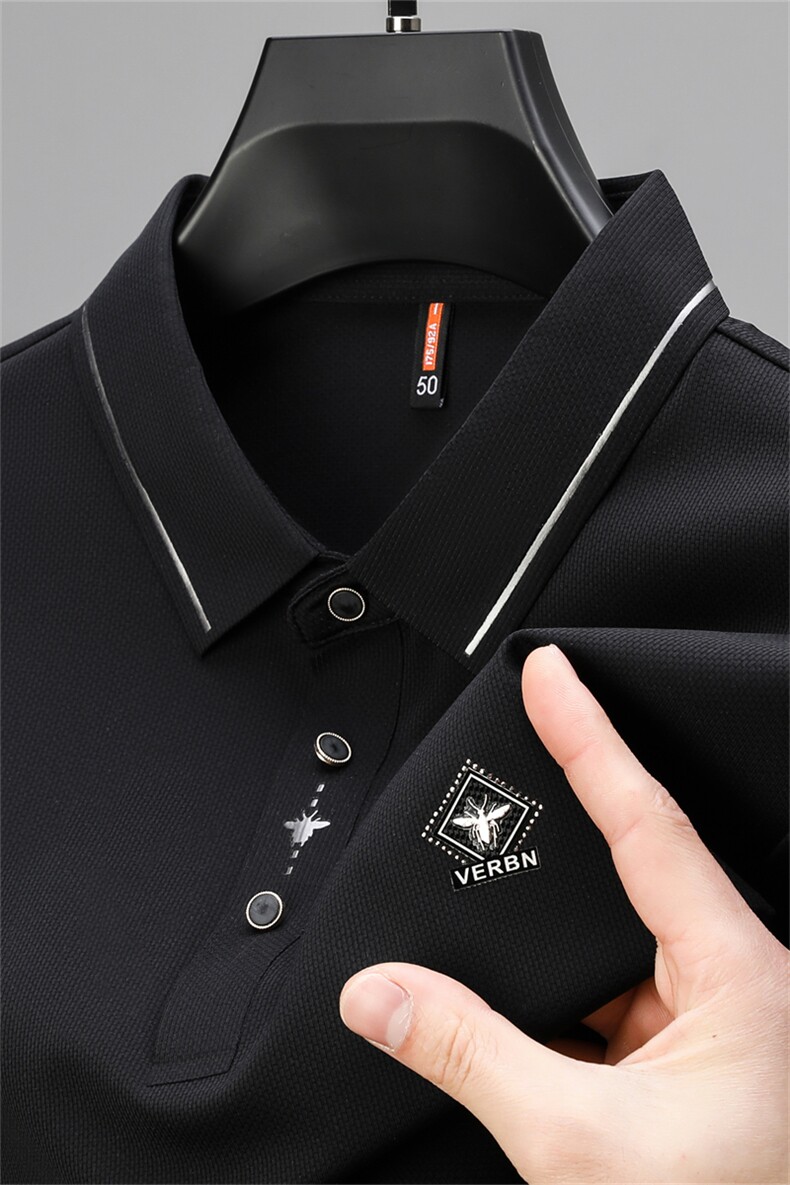 男装Polo衫男士夏季薄款时尚休闲冰丝翻领短袖体恤中青年纯色半袖,男装Polo衫,电商B212（原钱塘6029）