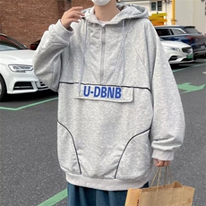 2022设计感连帽卫衣男高领上衣春秋ins韩版半拉链外套W5794-P42，男装卫衣，星座512-2
