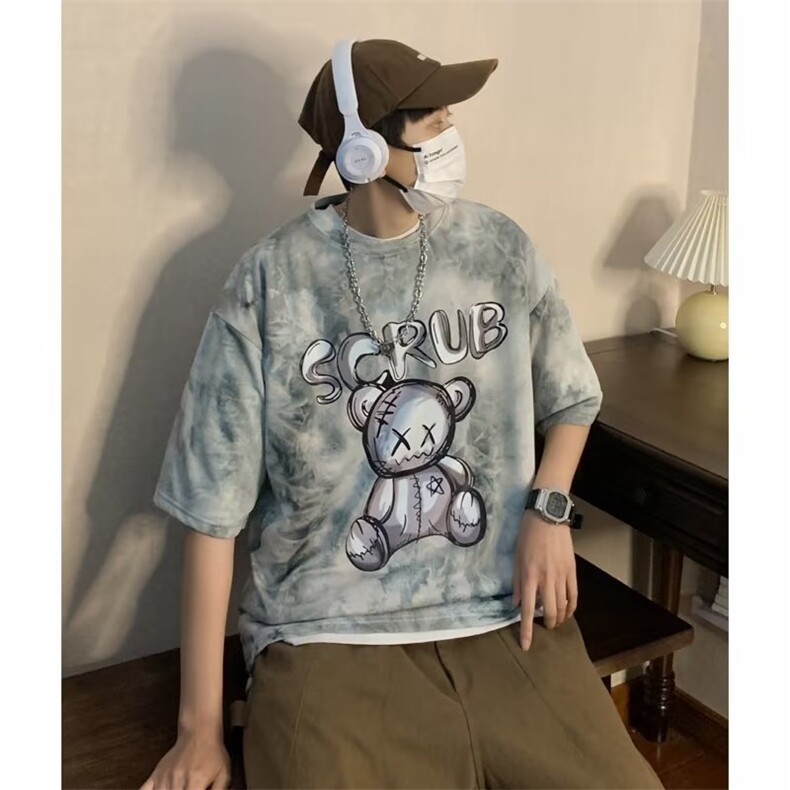 城市风貌圆领百搭印花新款青春流行短袖潮男T恤标准时尚潮牌春夏,男装T恤,星座1013