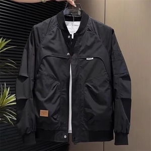 男士棒球服夹克春秋款时尚百搭休闲工装外套男装潮流帅气上衣男潮图片