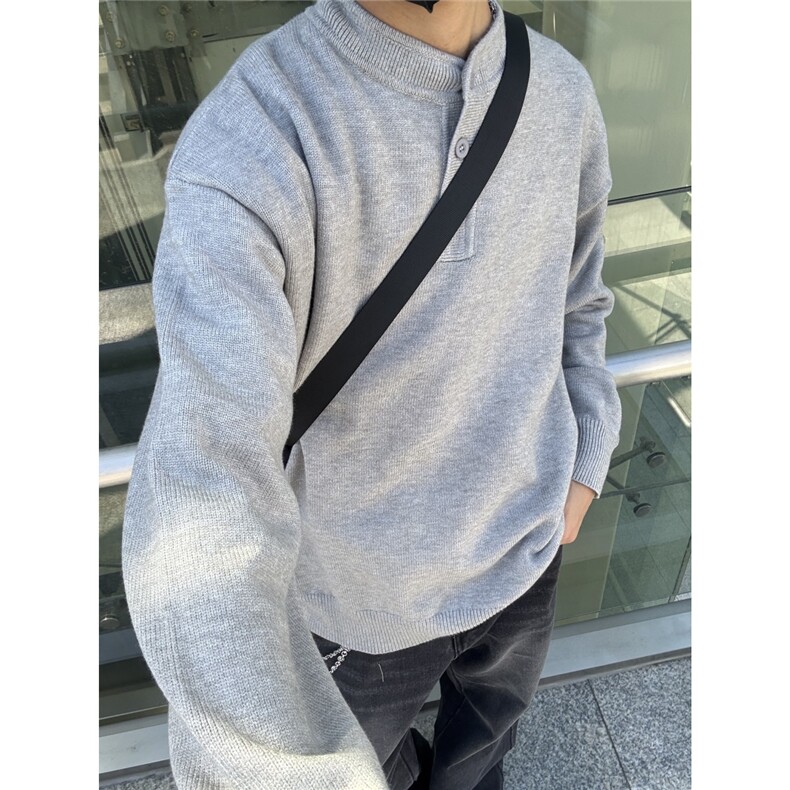 亨利领毛衣男款冬季可机洗毛线衫慵懒高级中性风针织衫,男装针织衫/毛衣,星座203-1