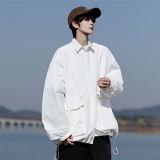 8XL-M轻薄透气防晒衬衫廓形外套大码夏季冰丝多口袋衬衣JK5203P50，男装夹克，电商B238