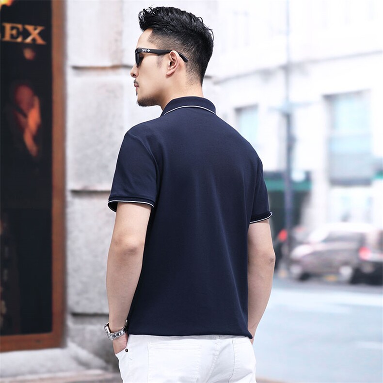 2024新款夏季正品短袖男POLO衫休闲半袖翻领宽松纯色T恤上衣P53,男装T恤,钱塘6003A(原)4033A