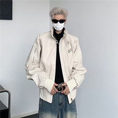 闲男秋季宽松机车美式夹克街头立领飞行员外套潮，男装夹克，星座716-4