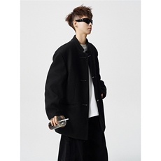 毛呢折棘荆棘立体绣大码M-5XL中式西服聚酯纤维XF78168P118，男装西服，星座227-7