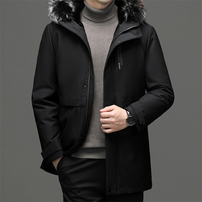 DF8018钱塘2020-2冬季厚款有帽时尚休闲简约中年男士羽绒服P350图片