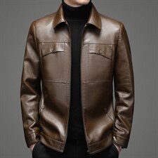 BH20222钱塘2020-2中青年男士春秋季新款时尚休闲皮衣夹克P135，男装皮衣，钱塘207-2