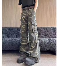 迷彩工装裤大口袋街头休闲裤男女宽松裤子潮牛仔裤网图NZK935-P65，男装牛仔裤，星座302B-2