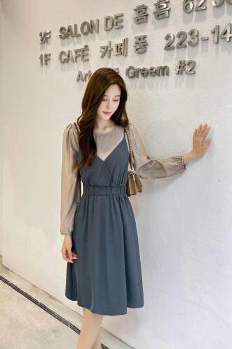 秋装新款连衣裙两件套，女装连衣裙，金姿丹